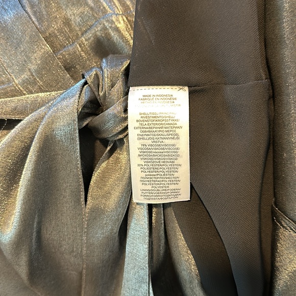 Lauren by Ralph Lauren metallic gunmetal grey shirt dress, size 2 - Picture 5 of 5